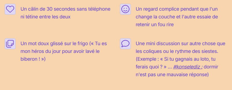 instants intimes après bébé