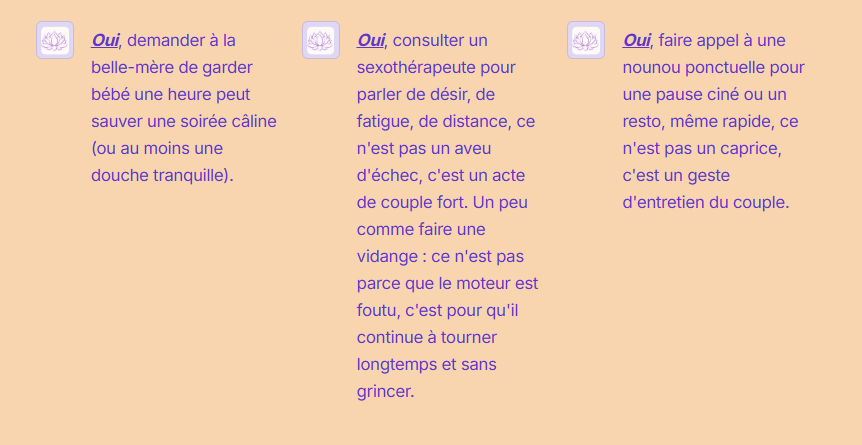 demander de l'aide pour gérer bébé afin de se retrouver en couple